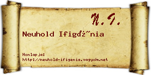 Neuhold Ifigénia névjegykártya